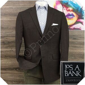 JOS A BANK Mens Blazer Sport Coat‎ Casual Jacket Size 44L Wool Suit Tailored